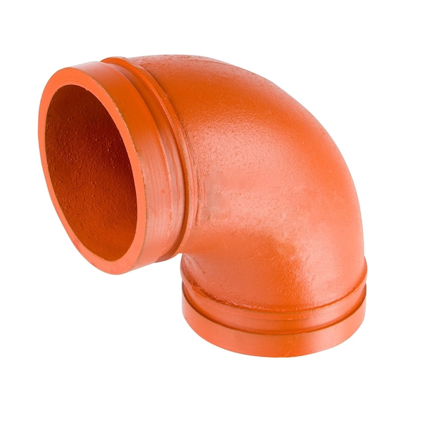 Usa Industrials Grooved Pipe Fitting - Ductile Iron Orange Enamel-Coated - Elbow - 5 Grooved End ZUSA-PF-19855 - main